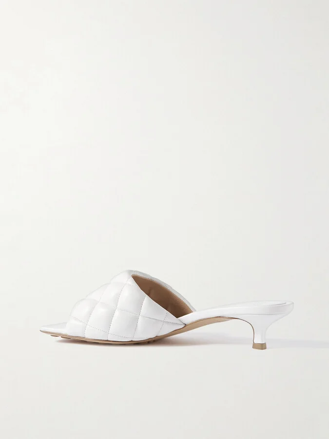 Bottega Veneta - Padded Quilted Leather Mules - White - Image 3