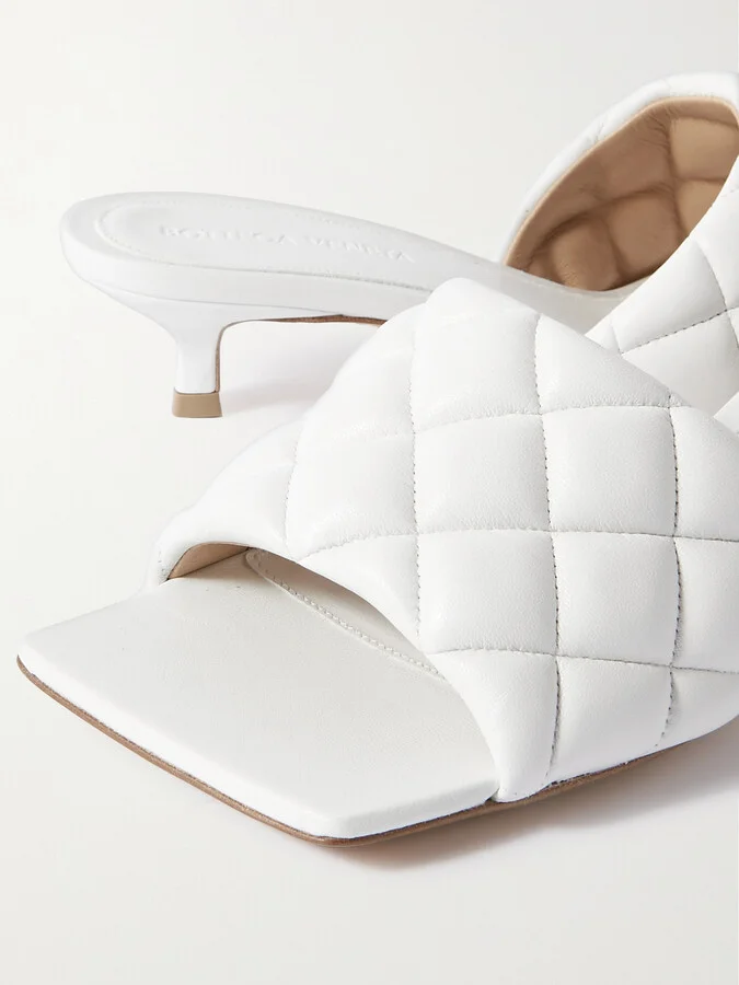 Bottega Veneta - Padded Quilted Leather Mules - White - Image 4