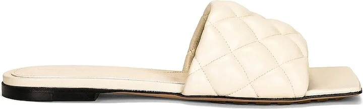 Bottega Veneta Padded Stretch Flat Sandals in Cream
