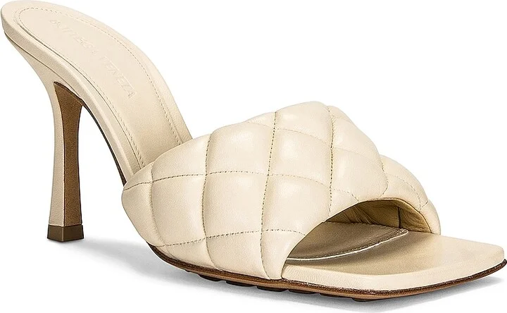 Bottega Veneta Padded Stretch Mule Sandals in Cream - Image 2