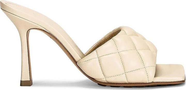 Bottega Veneta Padded Stretch Mule Sandals in Cream