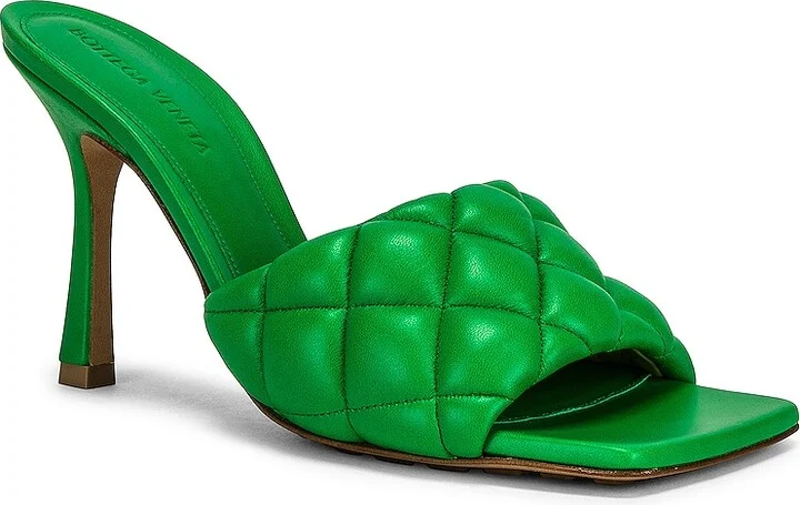 Bottega Veneta Padded Stretch Mule Sandals in Green - Image 2