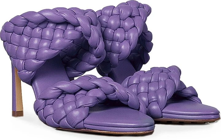 Bottega Veneta Padded Woven Leather Sandals in Purple - Image 2