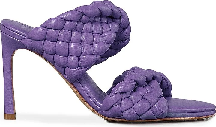 Bottega Veneta Padded Woven Leather Sandals in Purple