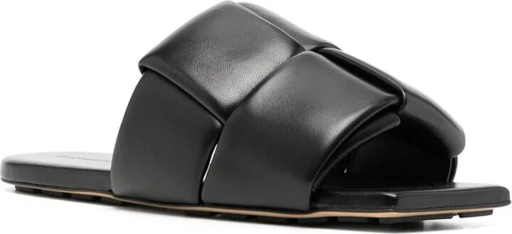 Bottega Veneta Patch Leather Flat Sandals - Image 4