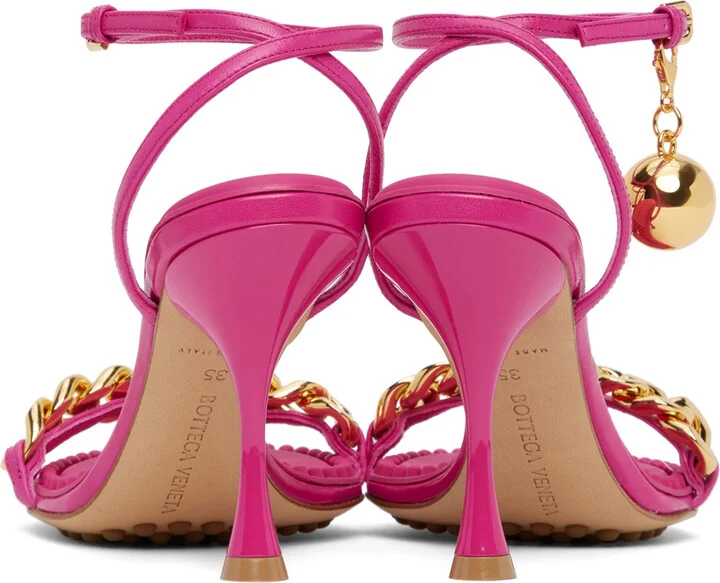 Bottega Veneta Pink Dot Heeled Sandals - Image 2