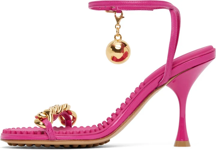 Bottega Veneta Pink Dot Heeled Sandals - Image 3