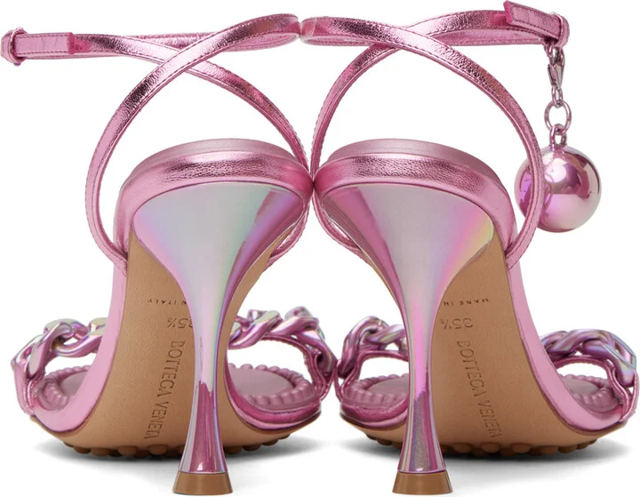 Bottega Veneta Pink Dot Heeled Sandals - Image 2