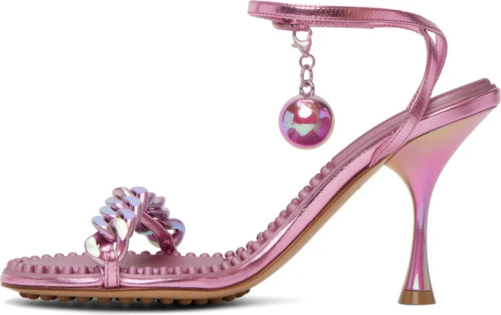 Bottega Veneta Pink Dot Heeled Sandals - Image 3
