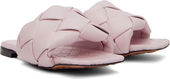 Bottega Veneta Pink Lido Flat Sandals - Image 4