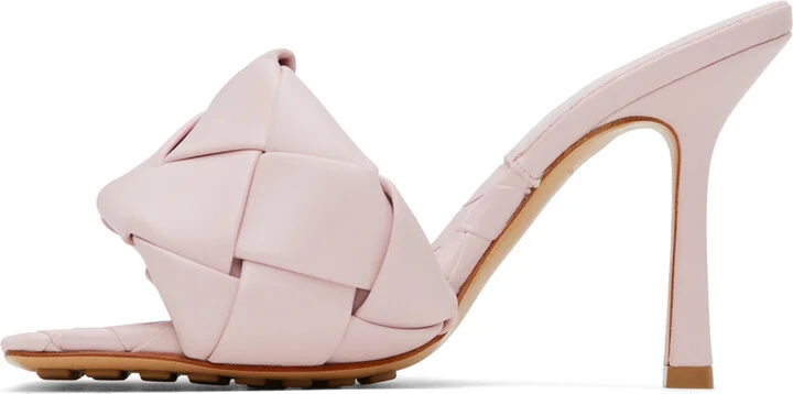 Bottega Veneta Pink Lido Heeled Sandals - Image 3