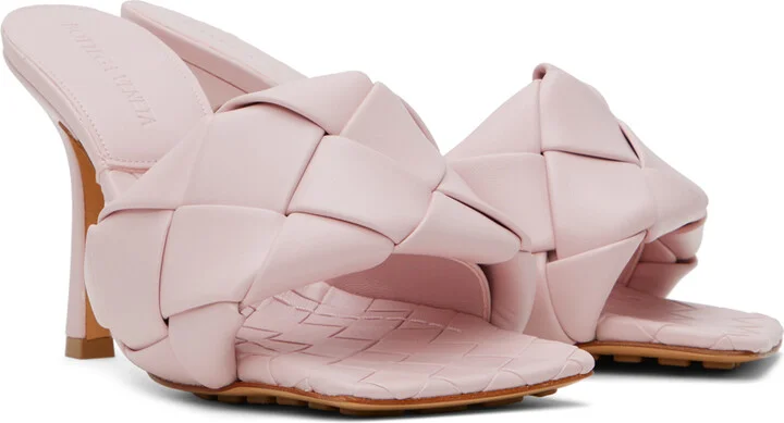 Bottega Veneta Pink Lido Heeled Sandals - Image 4