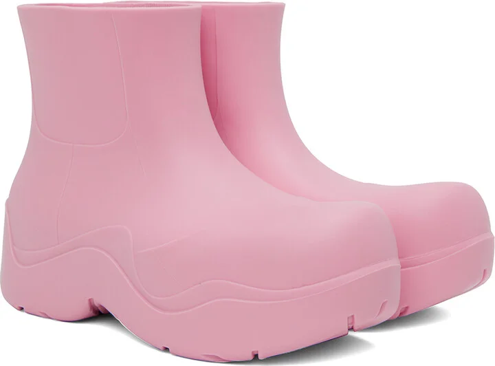 Bottega Veneta Pink Puddle Boots - Image 4
