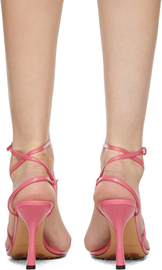 Bottega Veneta Pink Strappy Sandals - Image 4