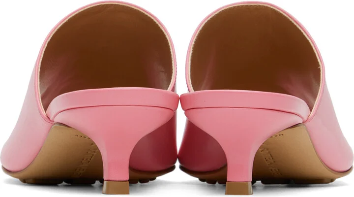 Bottega Veneta Pink Stretch Heeled Mules - Image 2