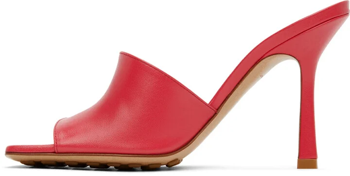 Bottega Veneta Pink Stretch Heeled Sandals - Image 3