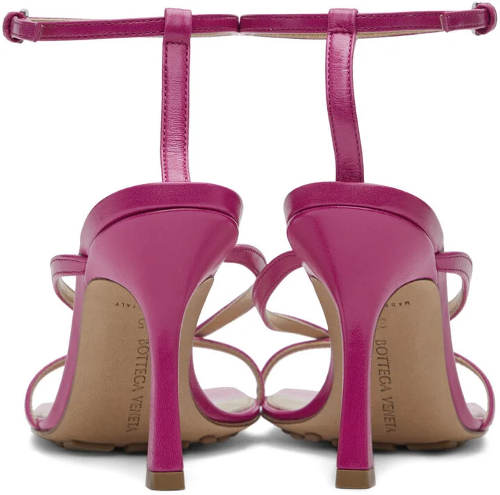 Bottega Veneta Pink Stretch Heeled Sandals - Image 2