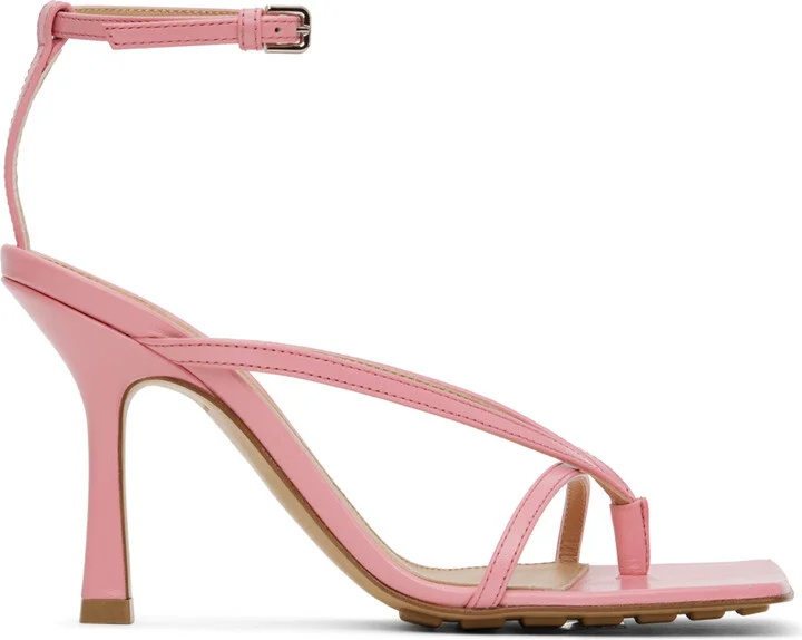 Bottega Veneta Pink Stretch Heeled Sandals