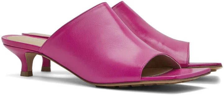 Bottega Veneta Pink Stretch Mules - Image 4