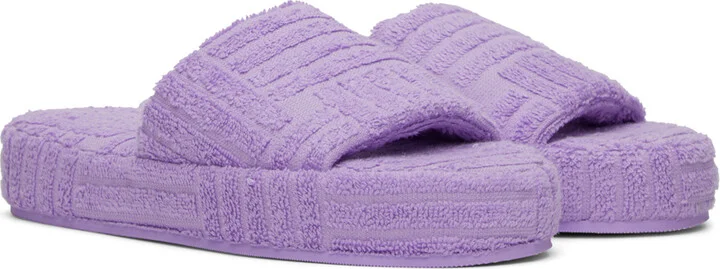 Bottega Veneta Purple Resort Sponge Flat Sandals - Image 2