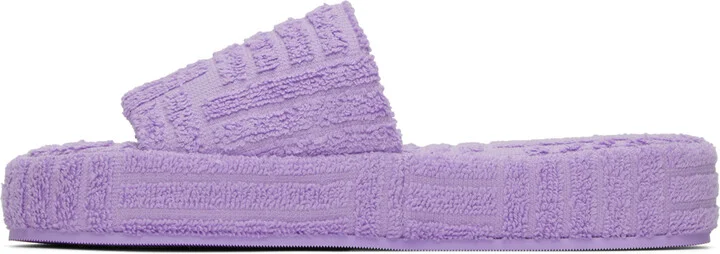 Bottega Veneta Purple Resort Sponge Flat Sandals - Image 3