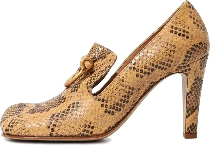 Bottega Veneta Python-Embossed Leather Pumps - Image 2