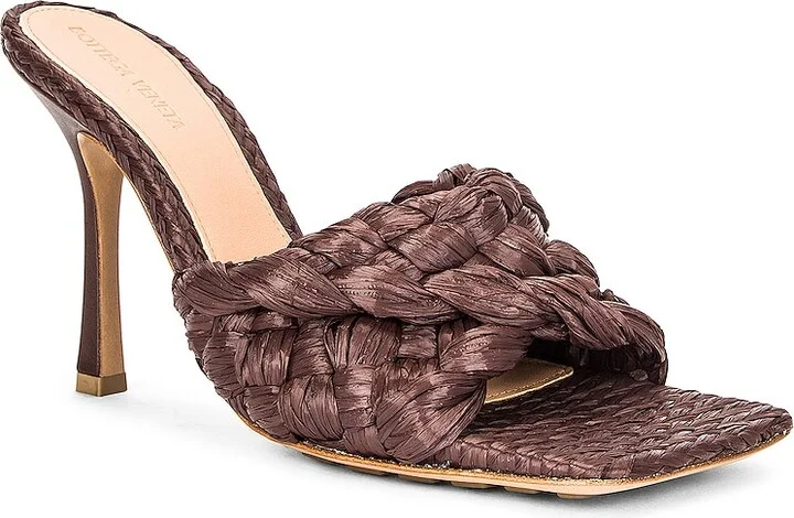 Bottega Veneta Raffia Stretch Mules in Brown - Image 2