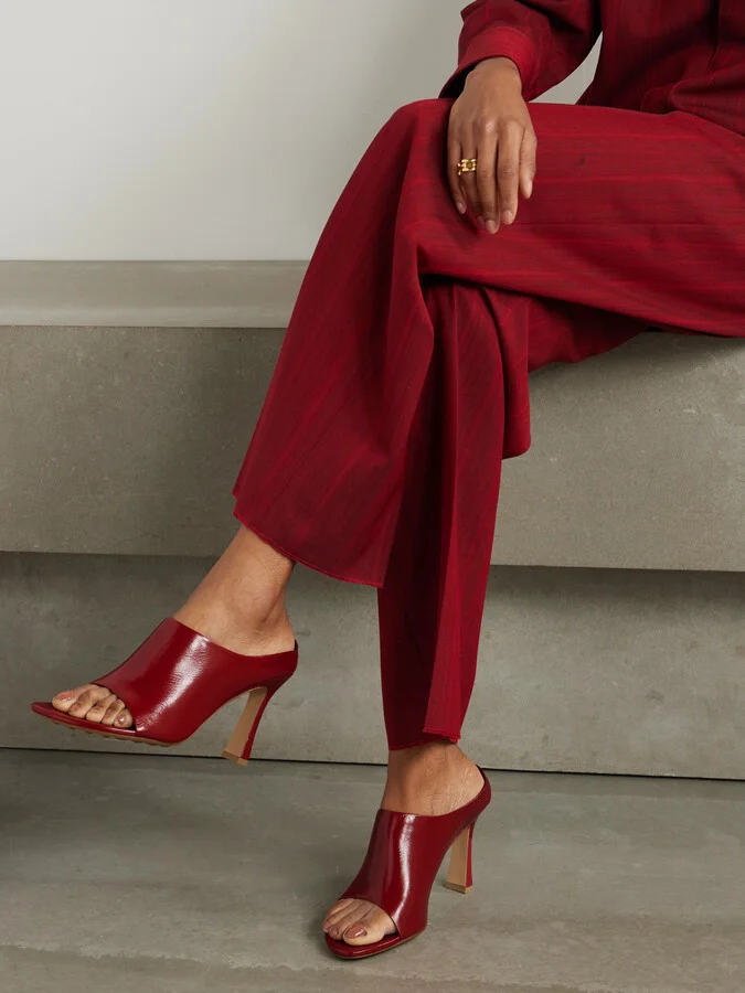 Bottega Veneta - Rana Leather Mules - Red - Image 2