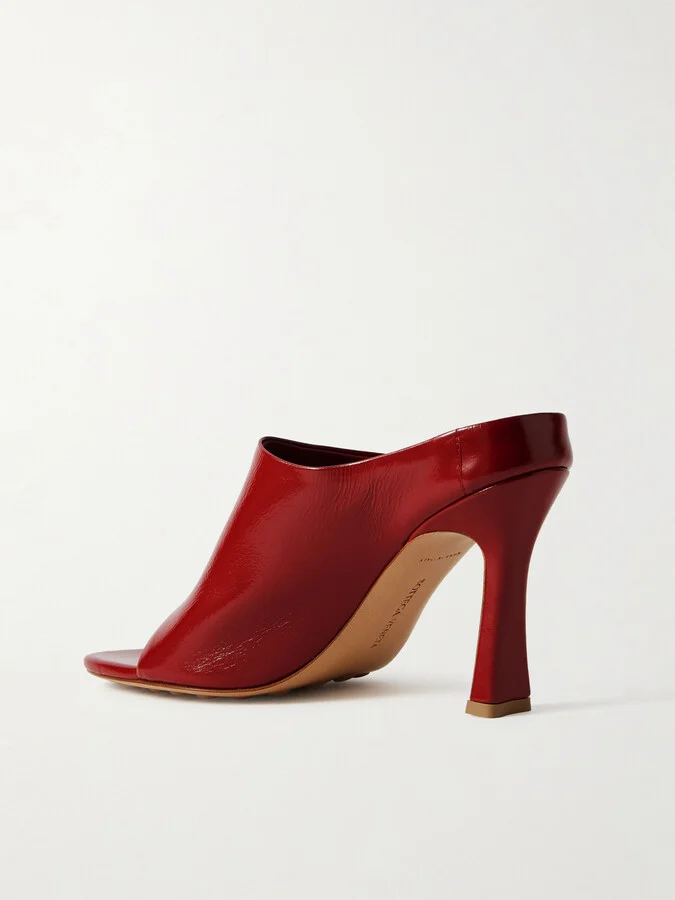 Bottega Veneta - Rana Leather Mules - Red - Image 3