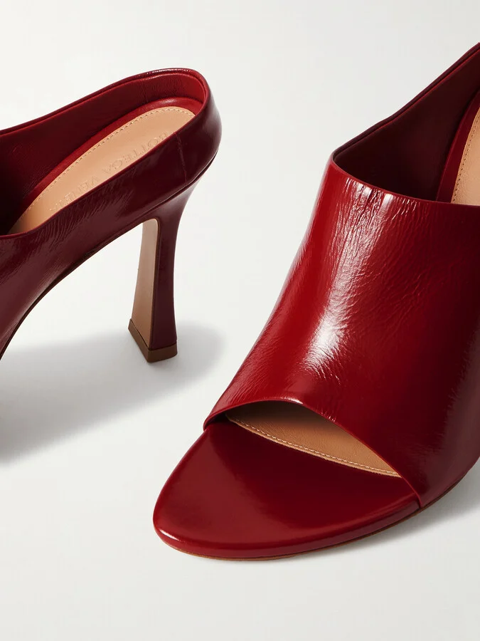 Bottega Veneta - Rana Leather Mules - Red - Image 4