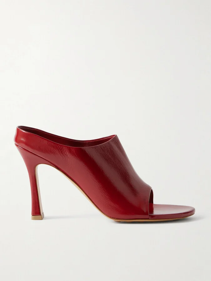 Bottega Veneta - Rana Leather Mules - Red