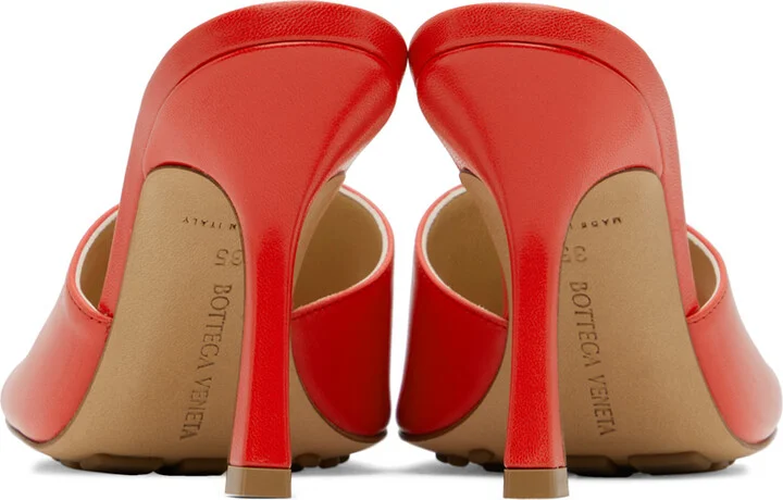 Bottega Veneta Red Stretch Heeled Mule - Image 2