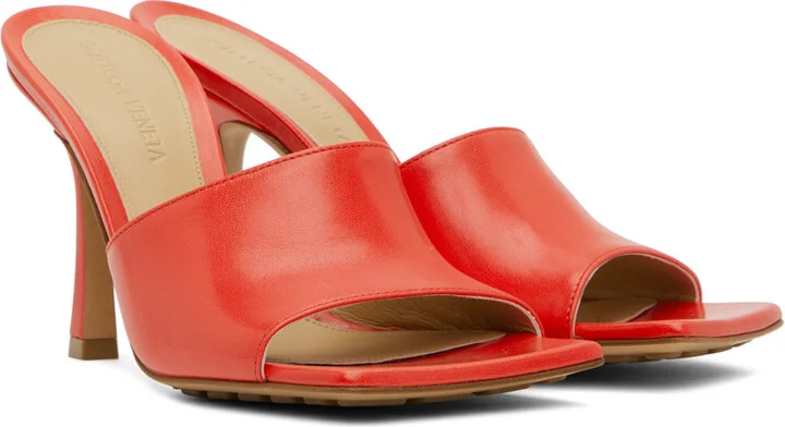 Bottega Veneta Red Stretch Heeled Mule - Image 4
