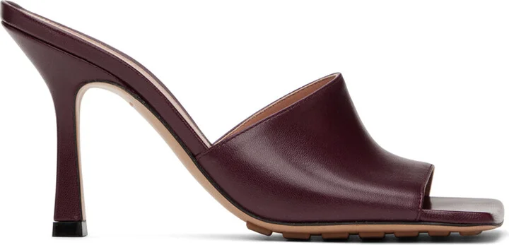 Bottega Veneta Red Stretch Heeled Mule