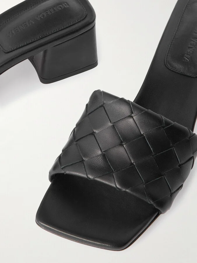 Bottega Veneta - Riva Intrecciato Leather Mules - Black - Image 4