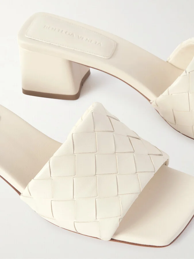 Bottega Veneta - Riva Intrecciato Leather Mules - Off-white - Image 4
