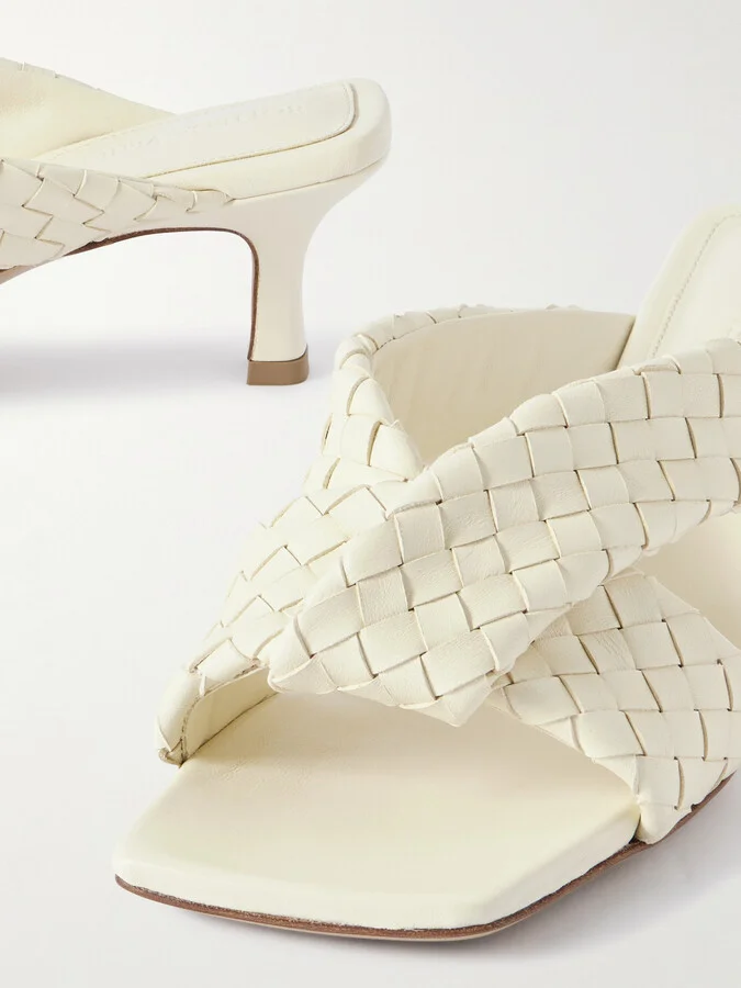 Bottega Veneta - Riva Intrecciato Leather Mules - Off-white - Image 4