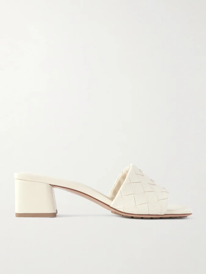 Bottega Veneta - Riva Intrecciato Leather Mules - Off-white