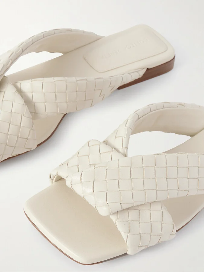 Bottega Veneta - Riva Intrecciato Leather Sandals - Off-white - Image 4