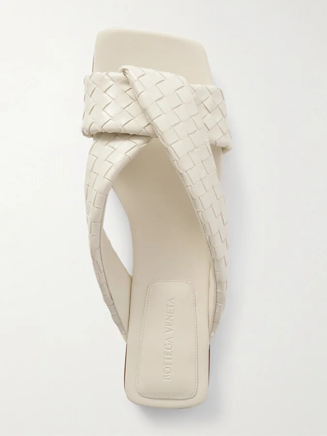 Bottega Veneta - Riva Intrecciato Leather Sandals - Off-white - Image 5
