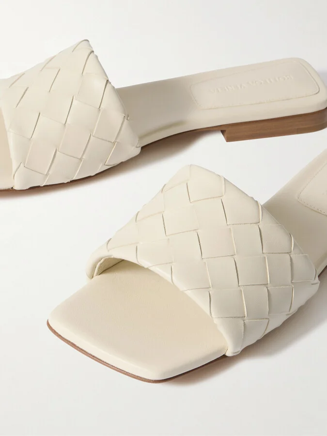 Bottega Veneta - Riva Intrecciato Leather Slides - Off-white - Image 4