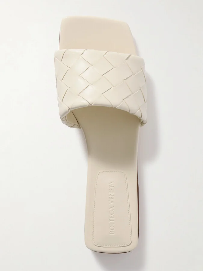 Bottega Veneta - Riva Intrecciato Leather Slides - Off-white - Image 5