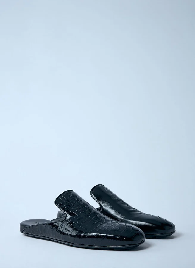 Bottega Veneta Roma Leather Mules - Man Mules Black Eu - 43 - Image 2