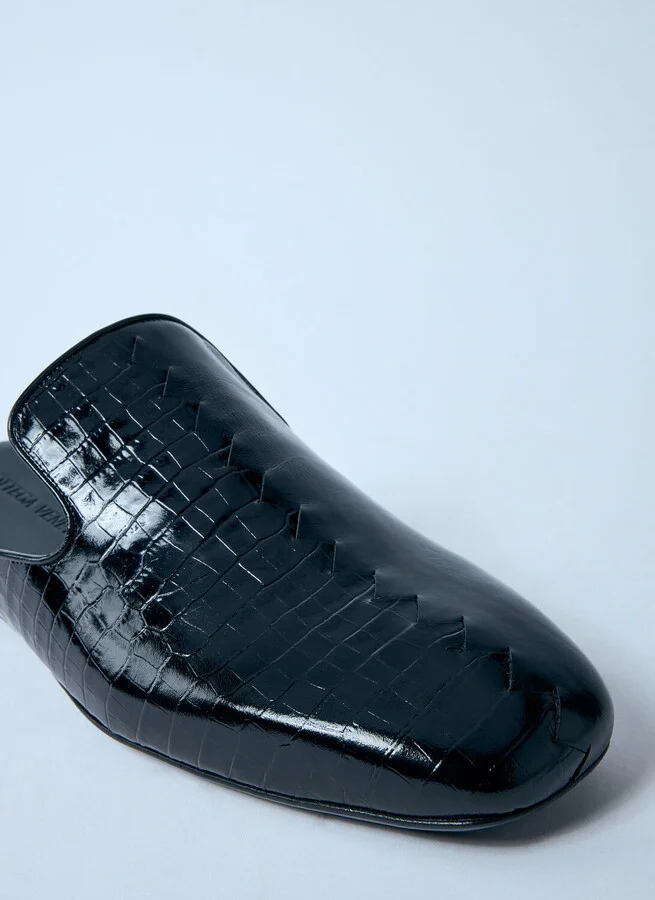 Bottega Veneta Roma Leather Mules - Man Mules Black Eu - 43 - Image 3