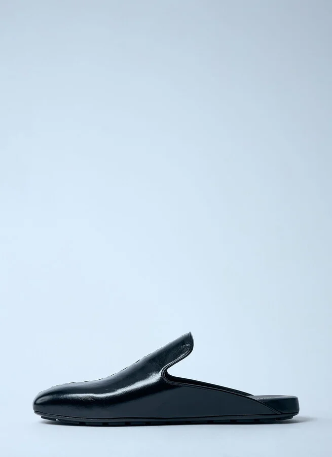 Bottega Veneta Roma Leather Mules - Man Mules Black Eu - 43 - Image 4