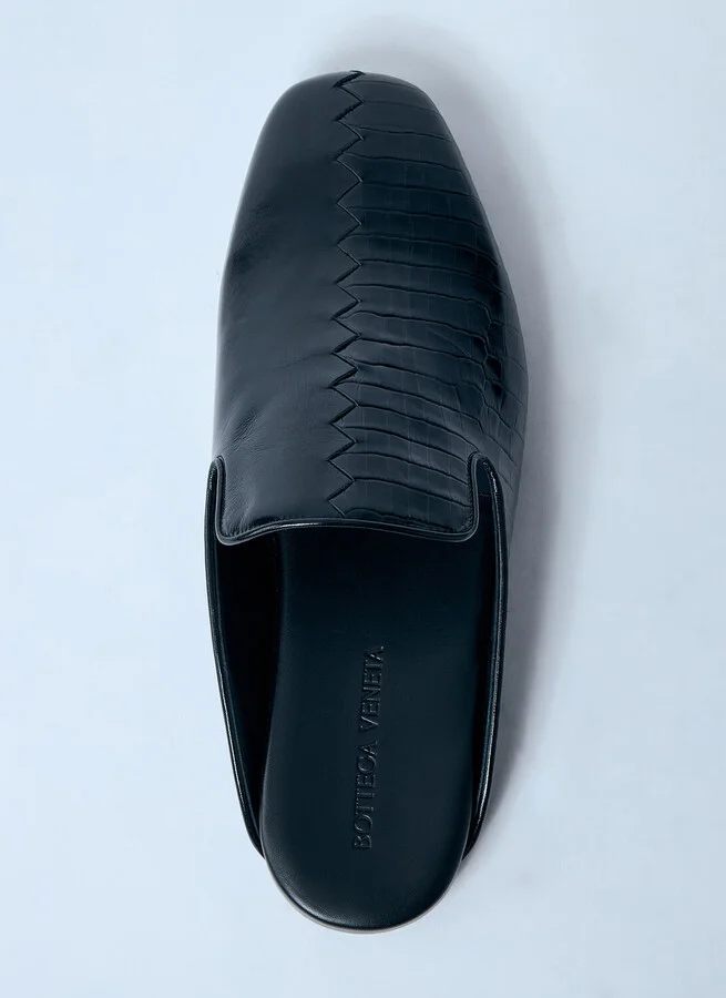 Bottega Veneta Roma Leather Mules - Man Mules Black Eu - 43 - Image 5