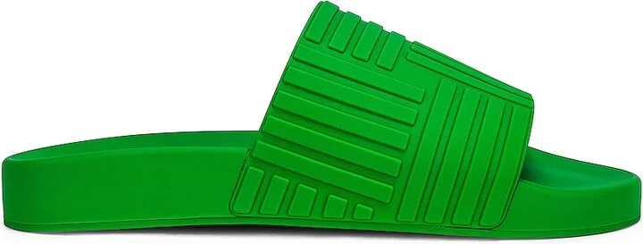 Bottega Veneta Rubber Carpet Slides in Green