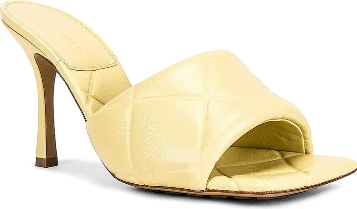 Bottega Veneta Rubber Lido Mule Sandals in Lemon - Image 2