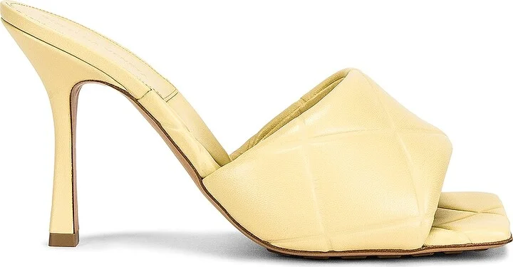 Bottega Veneta Rubber Lido Mule Sandals in Lemon