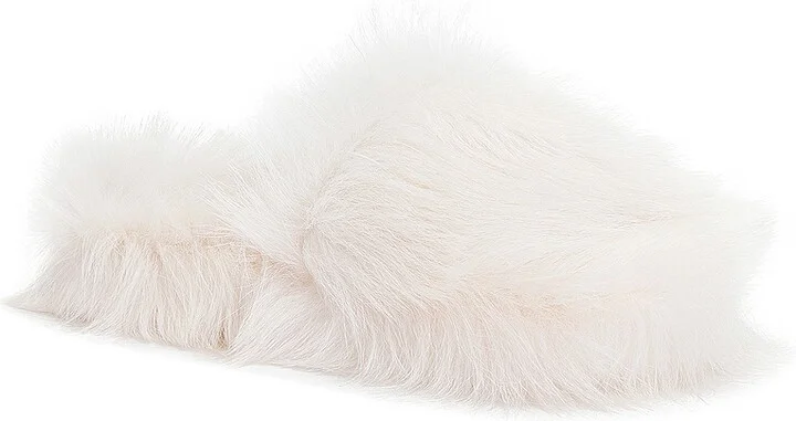Bottega Veneta Shearling Resort Slides in White - Image 2